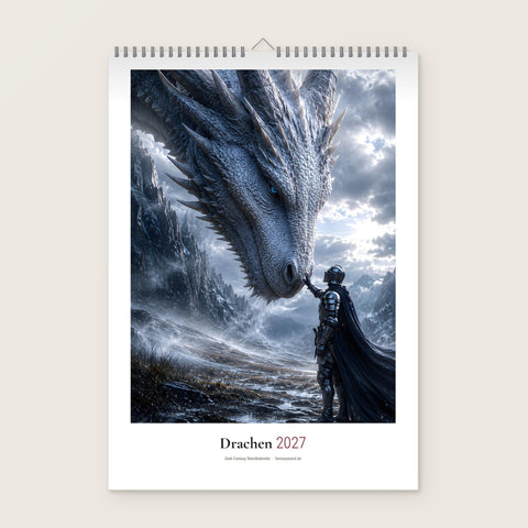 Drachen Kalender 2027 an der Wand