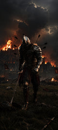 Der Flammenritter — Dark-Fantasy Wandbild
