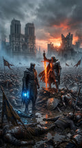 Die brennende Kathedrale — Dark-Fantasy Wandbild
