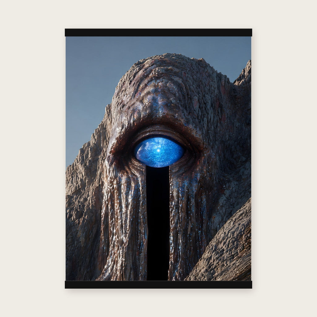Das Auge des Berges – Poster mit schwarzer Holzleiste, 50×70 cm