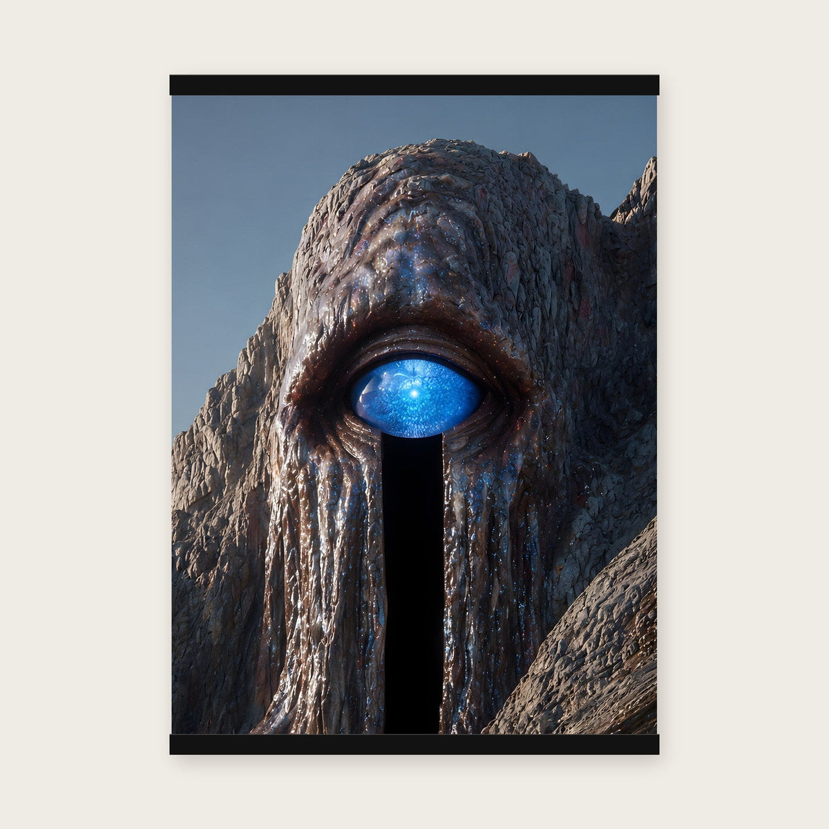 Das Auge des Berges – Poster mit schwarzer Holzleiste, 50×70 cm