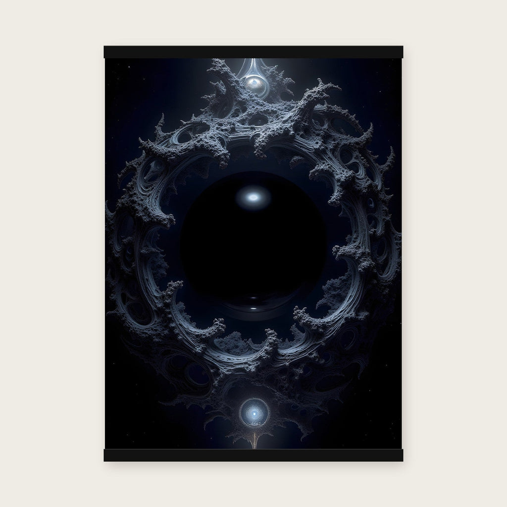 Das Auge der Leere – Poster mit schwarzer Holzleiste, 50×70 cm