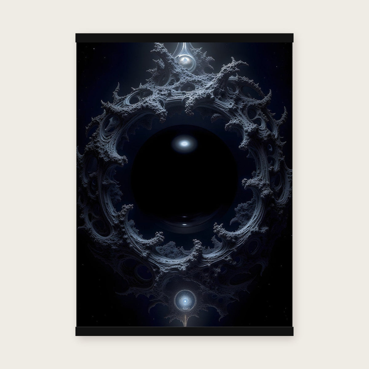 Das Auge der Leere – Poster mit schwarzer Holzleiste, 50×70 cm