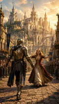 An ihrer Seite – dunkles Fantasy-Wandbild