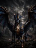 Der Azurdrache — Gerahmtes Wandbild