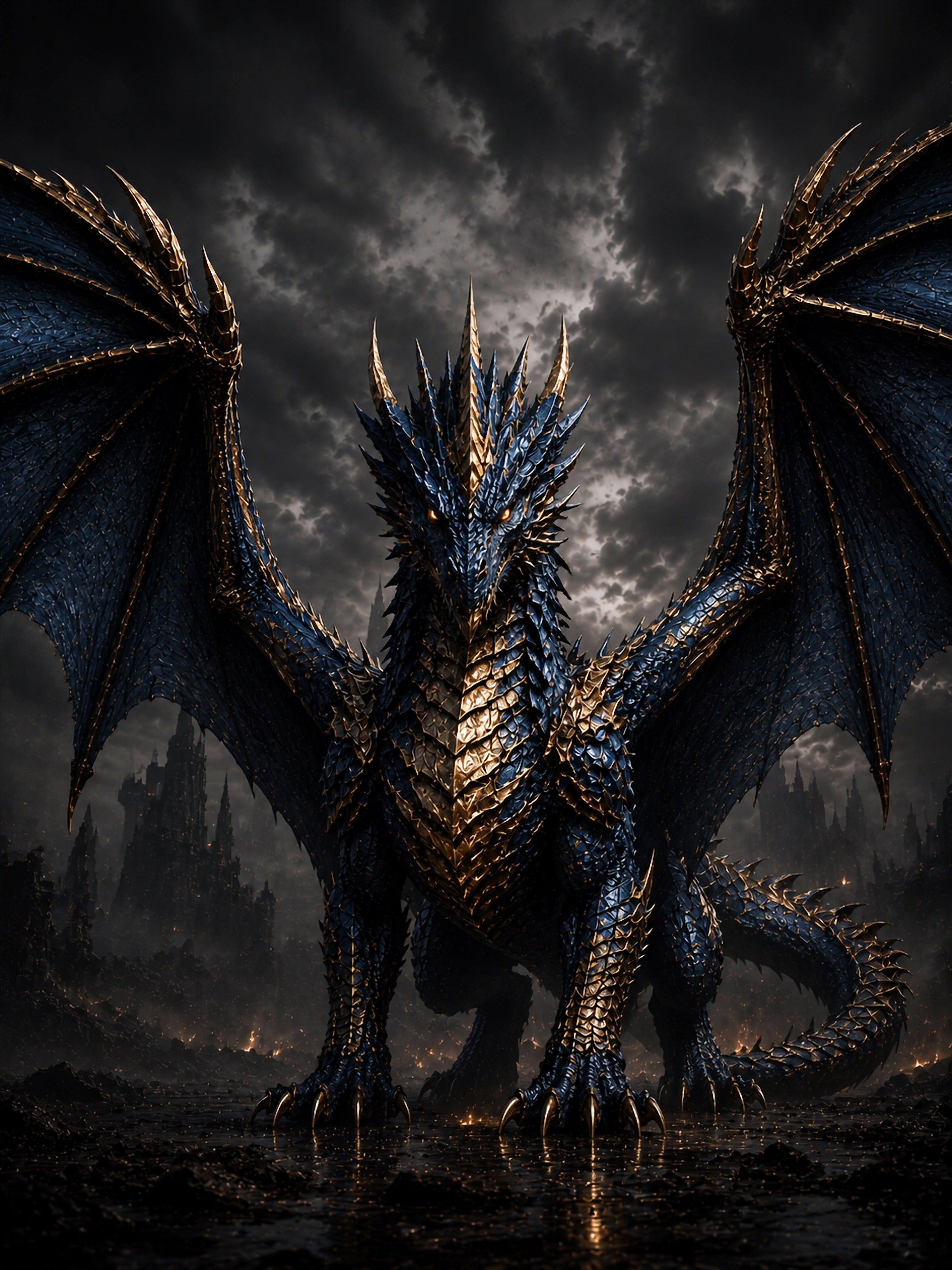 Der Azurdrache — Gerahmtes Wandbild