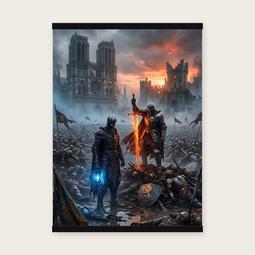 Die Letzten vor der Kathedrale – Poster mit schwarzer Holzleiste, 50×70 cm