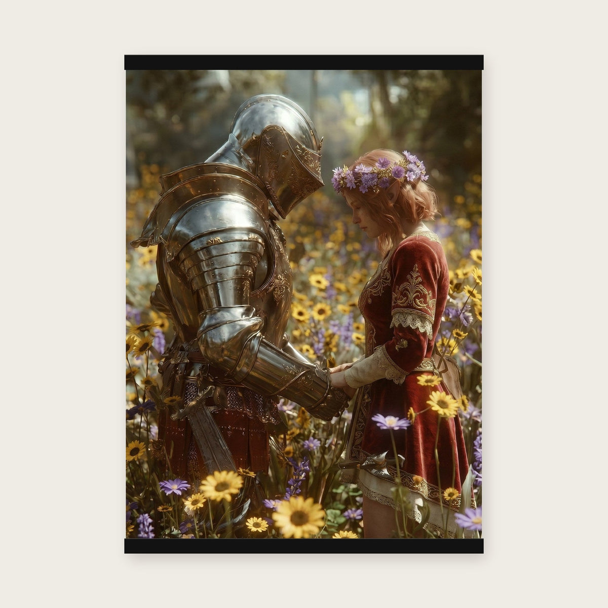 Das Blütenversprechen – Poster mit schwarzer Holzleiste, 50×70 cm