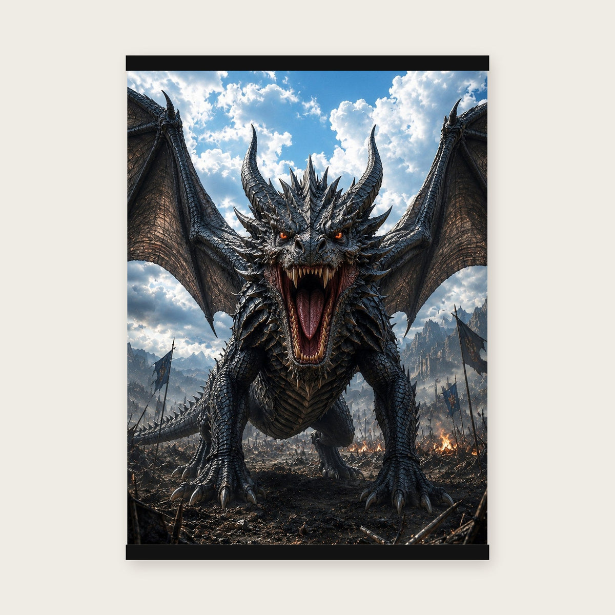 Der Blutzahn – Poster mit schwarzer Holzleiste, 50×70 cm