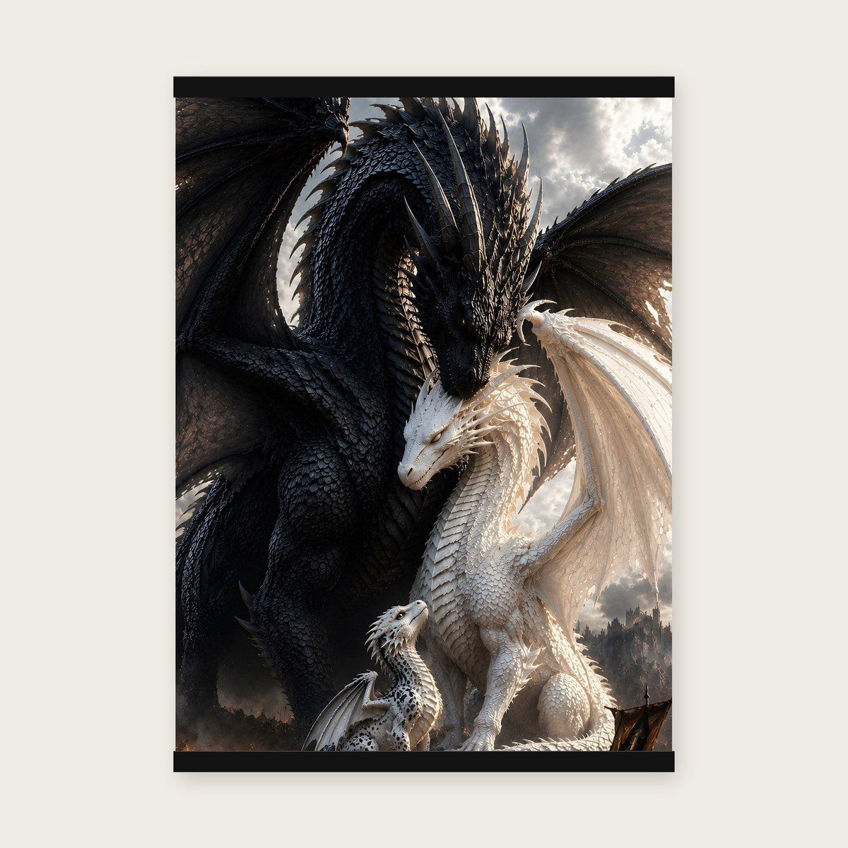 Die Drachenbrut – Poster mit schwarzer Holzleiste, 50×70 cm