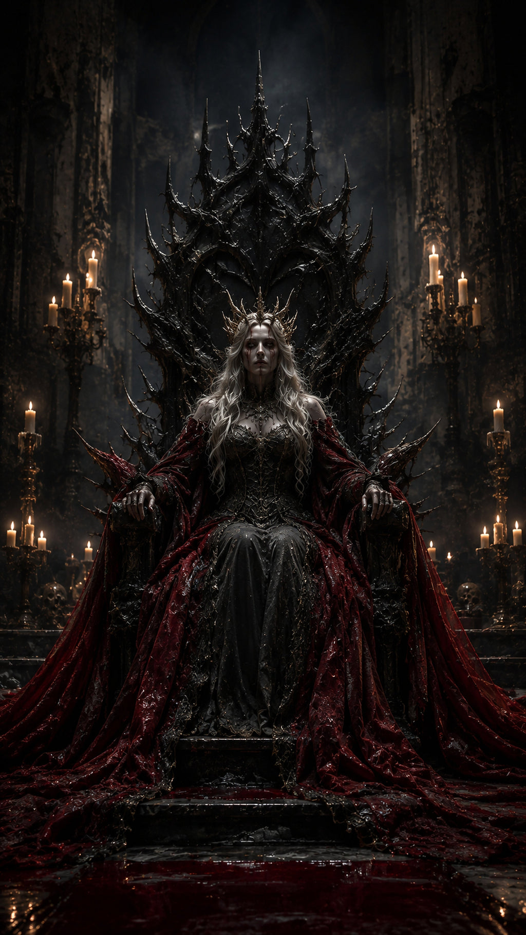 Die Dunkelkönigin – Dark-Fantasy-Wandbild | Fantasywand