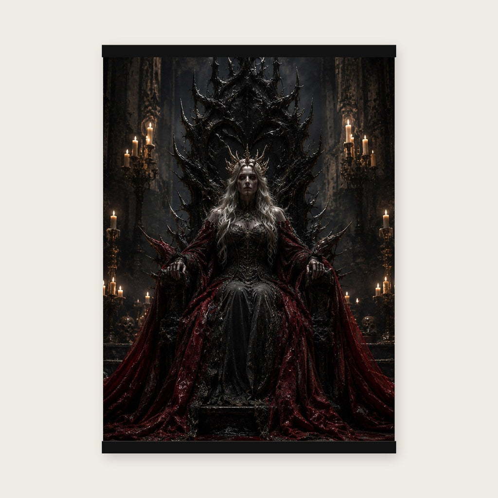 Die Dunkelkönigin – Poster mit schwarzer Holzleiste, 50×70 cm