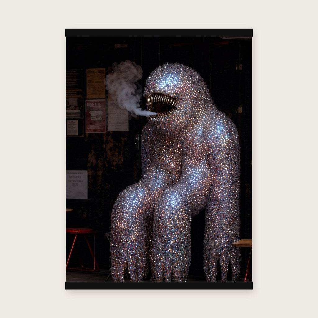 Der Diamant-Silberrücken – Poster mit schwarzer Holzleiste, 50×70 cm