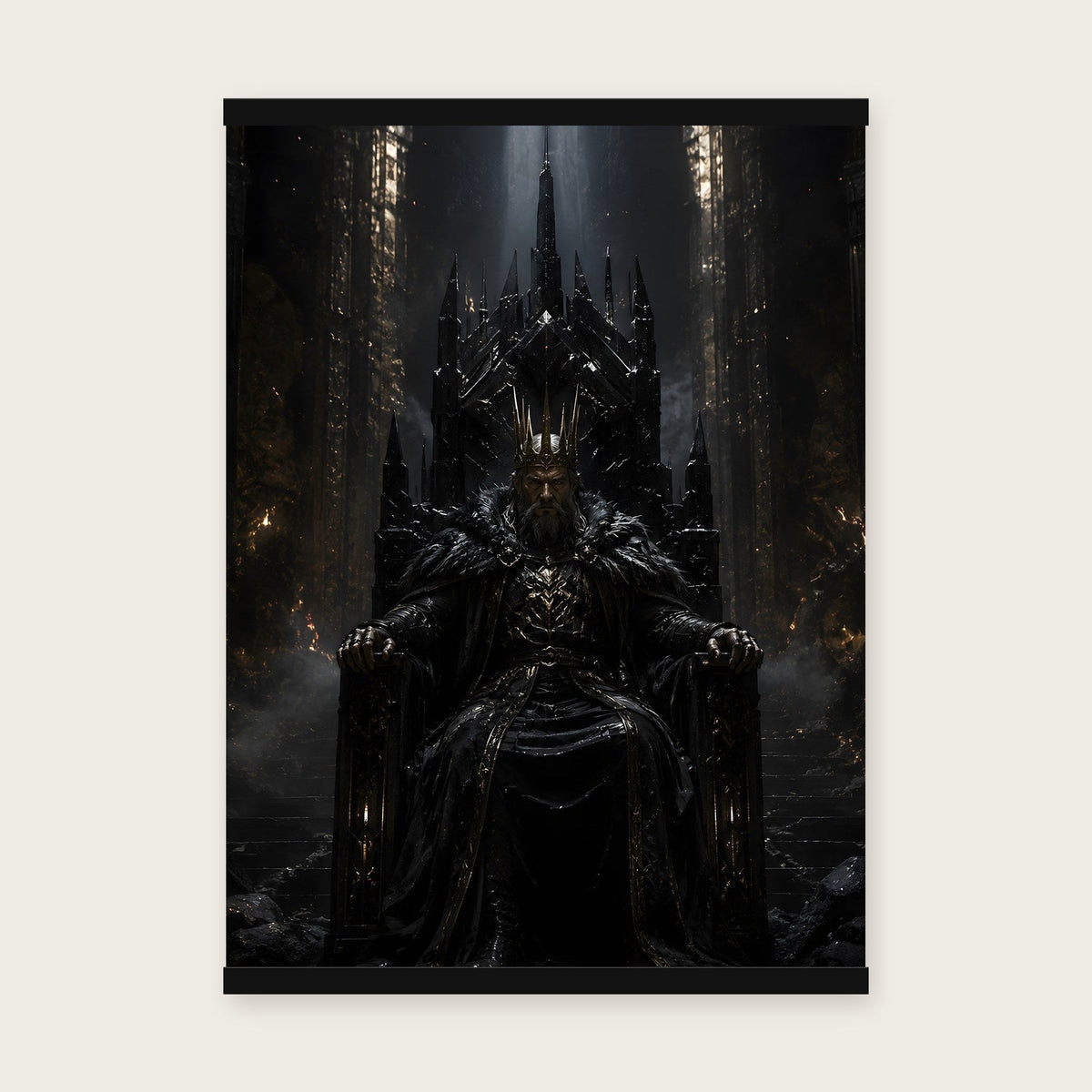 Der Dunkle Thron – Poster mit schwarzer Holzleiste, 50×70 cm