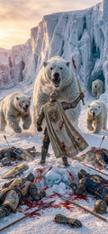 Die Eisbärenjagd – dunkles Fantasy-Wandbild