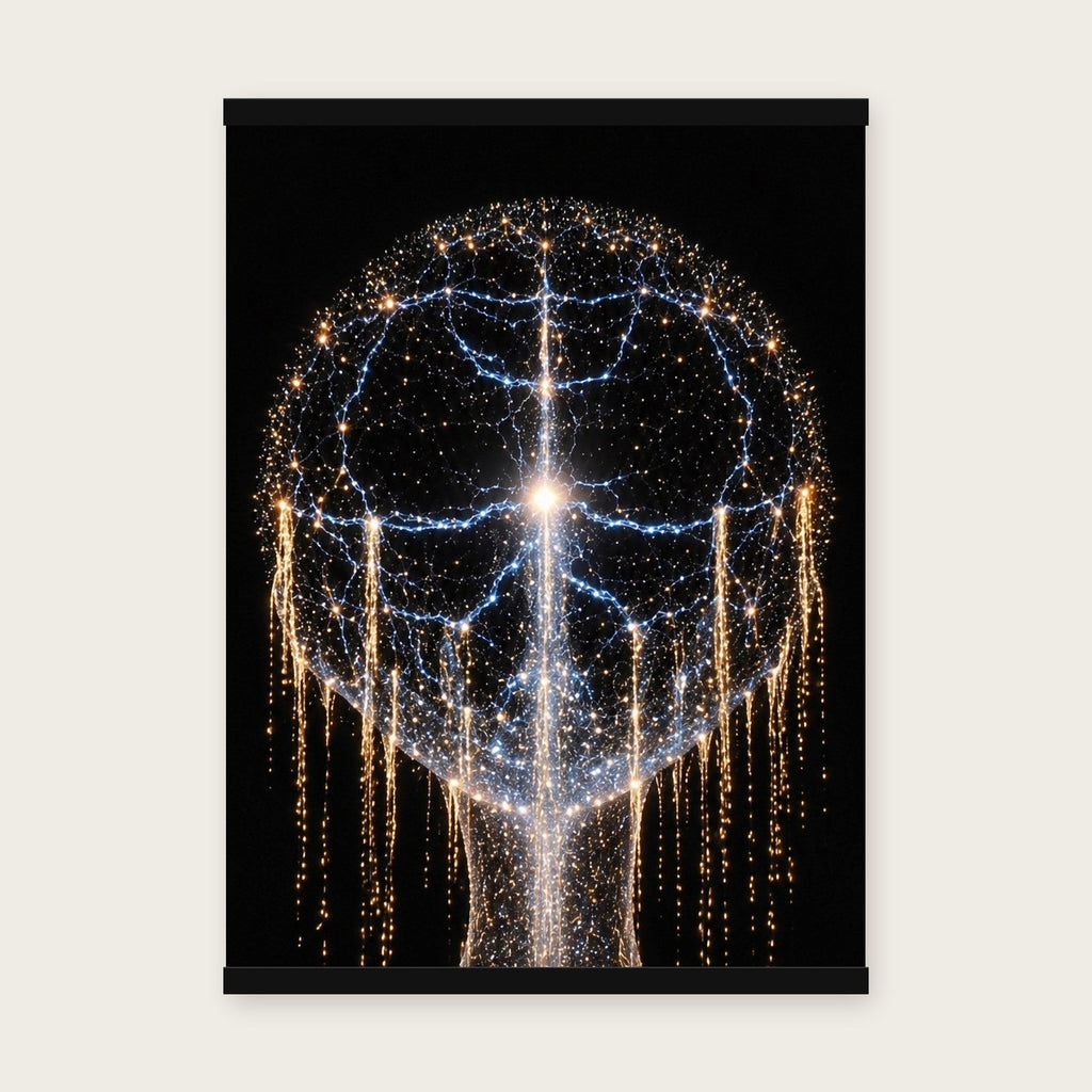 Erwachen des Geistes – Poster mit schwarzer Holzleiste, 50×70 cm