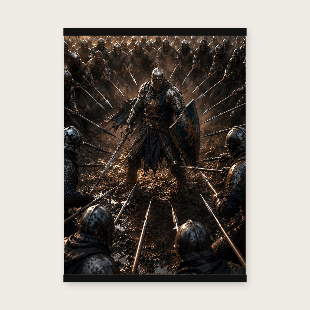Einer gegen alle – Poster mit schwarzer Holzleiste, 50×70 cm
