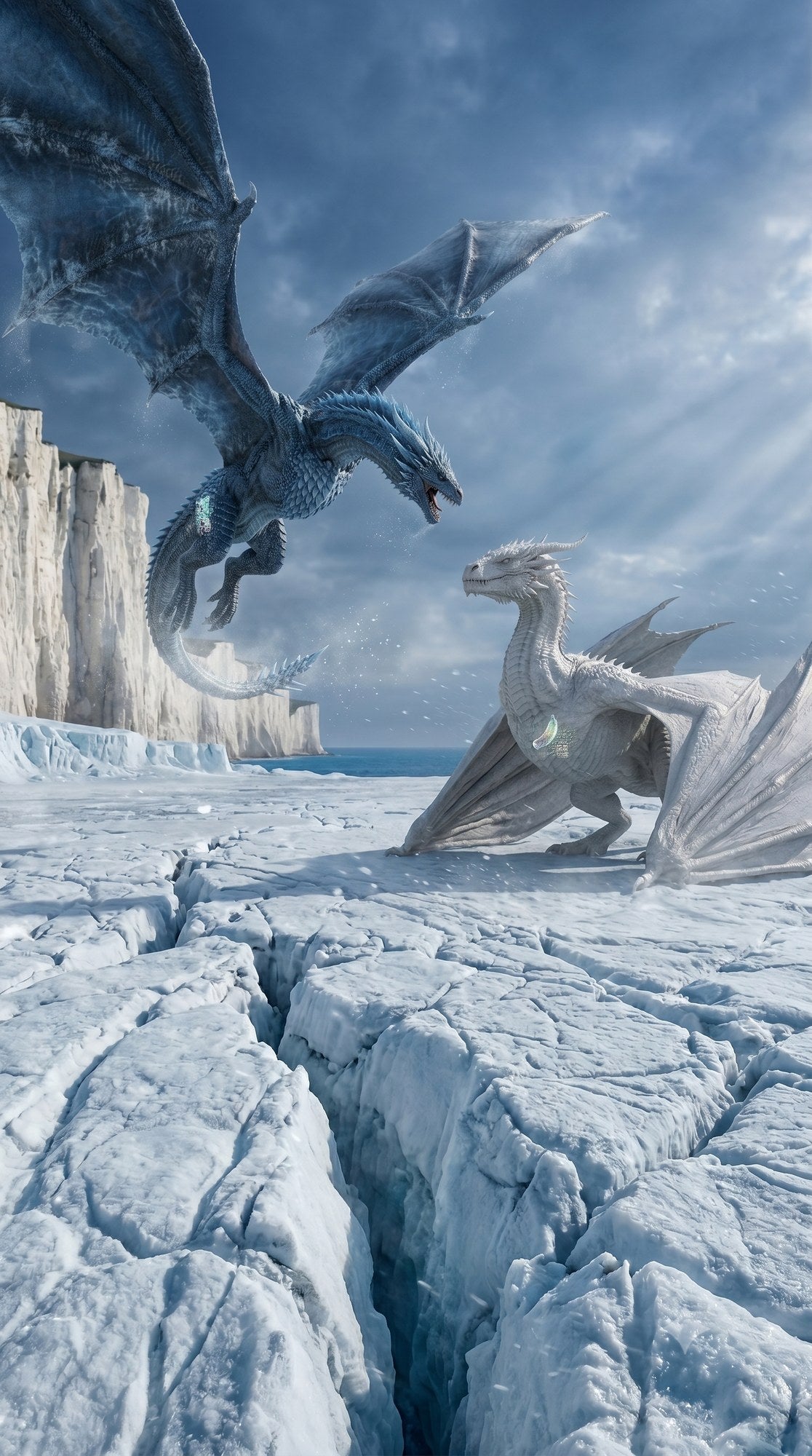 Die Eisdrachen — Gerahmtes Wandbild