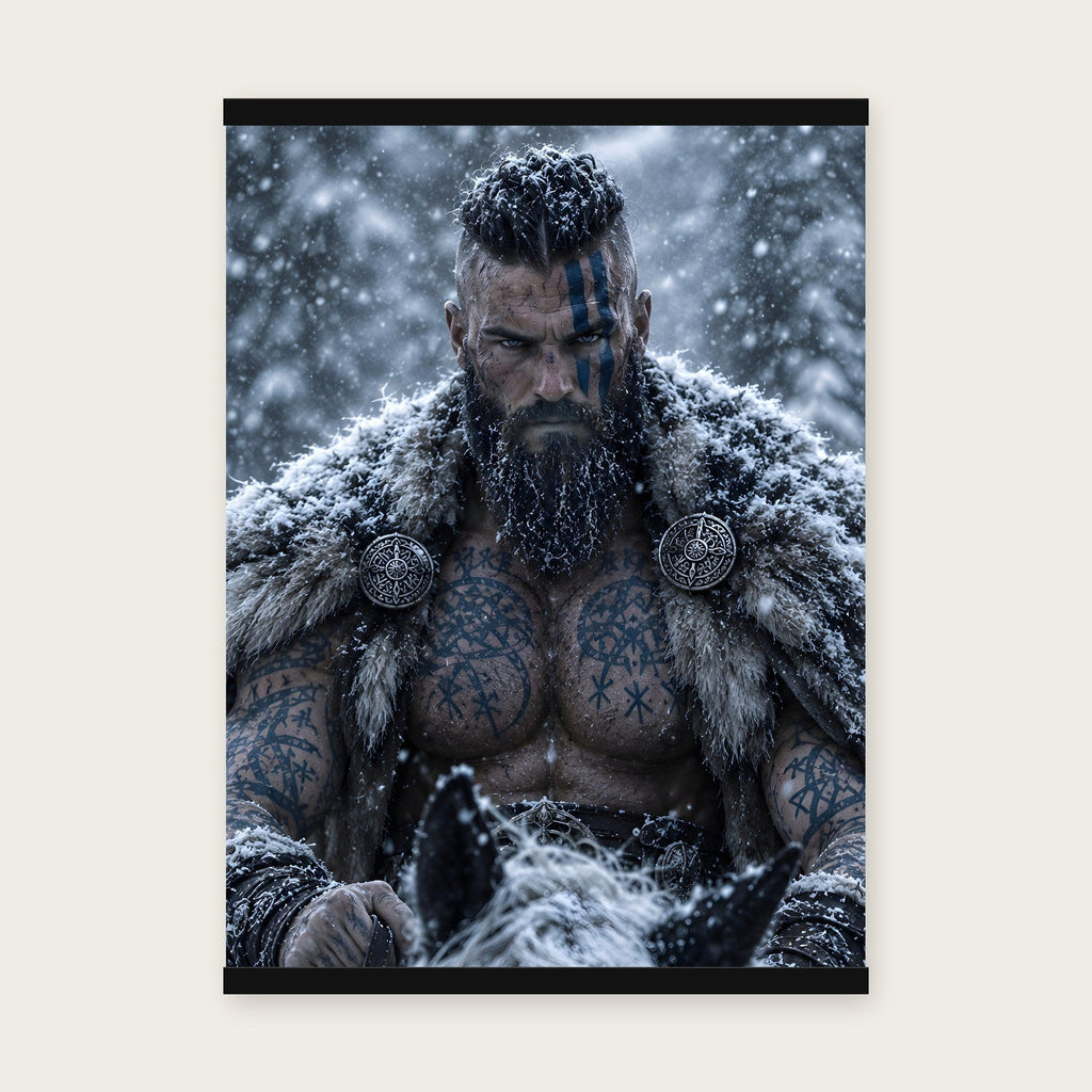 Der Eiskrieger – Poster mit schwarzer Holzleiste, 50×70 cm