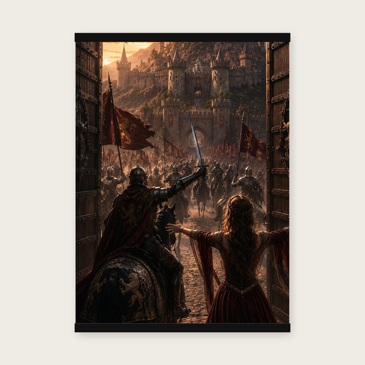 Endlich zu Hause – Poster mit schwarzer Holzleiste, 50×70 cm