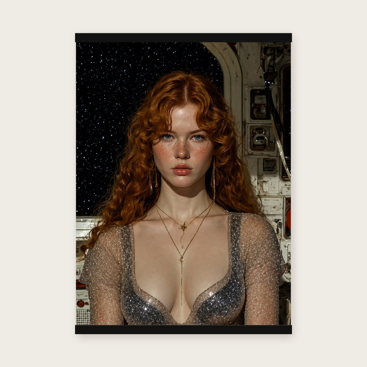 Sternenbrand – Poster mit schwarzer Holzleiste, 50×70 cm