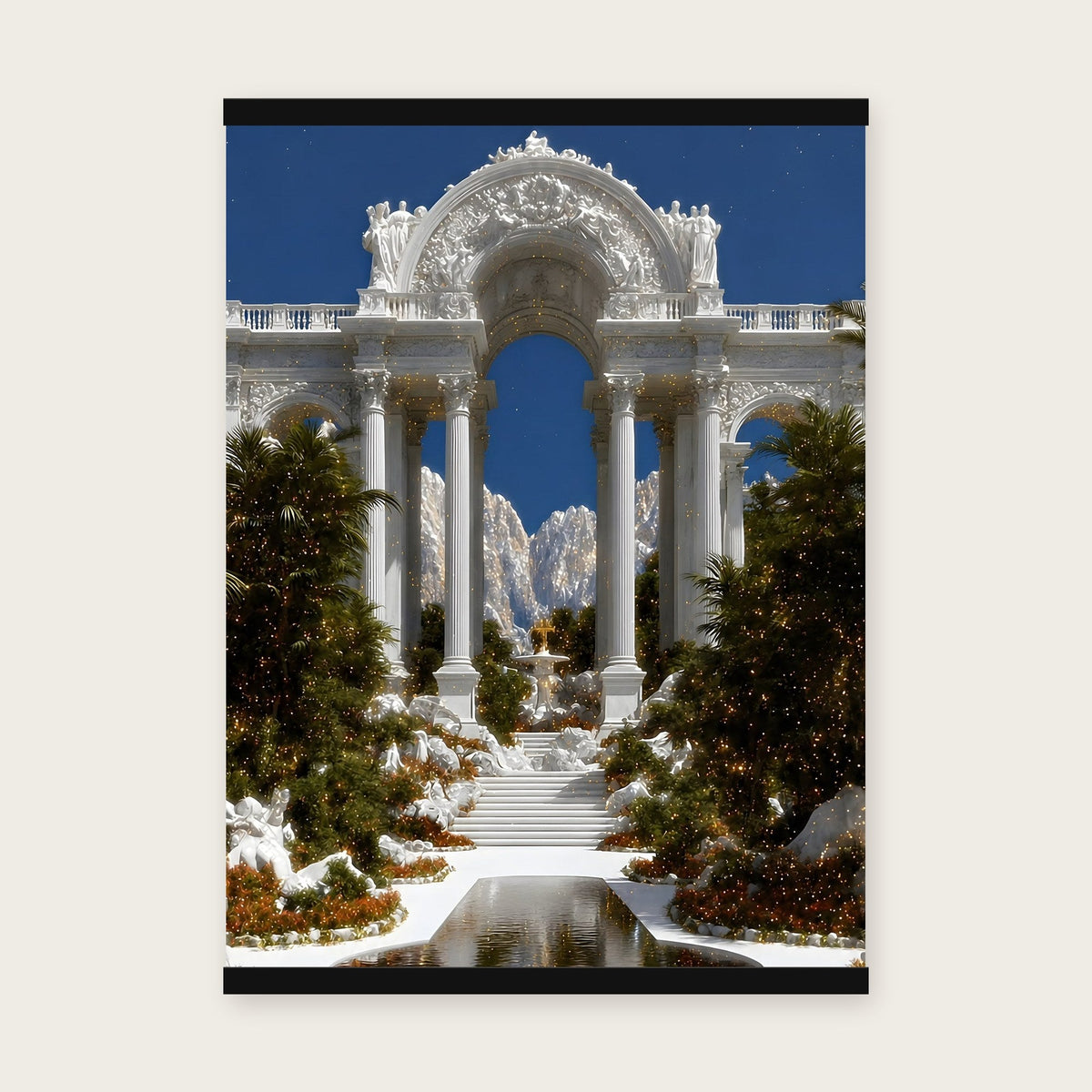 Lichtpalast – Poster mit schwarzer Holzleiste, 50×70 cm
