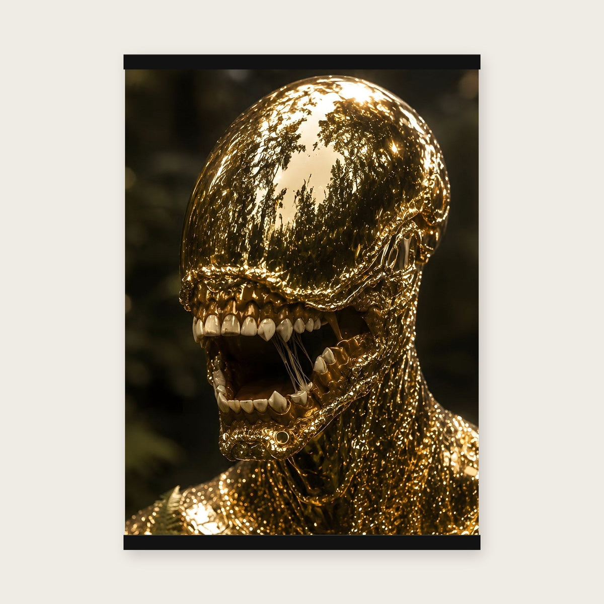 Goldbestie – Poster mit schwarzer Holzleiste, 50×70 cm