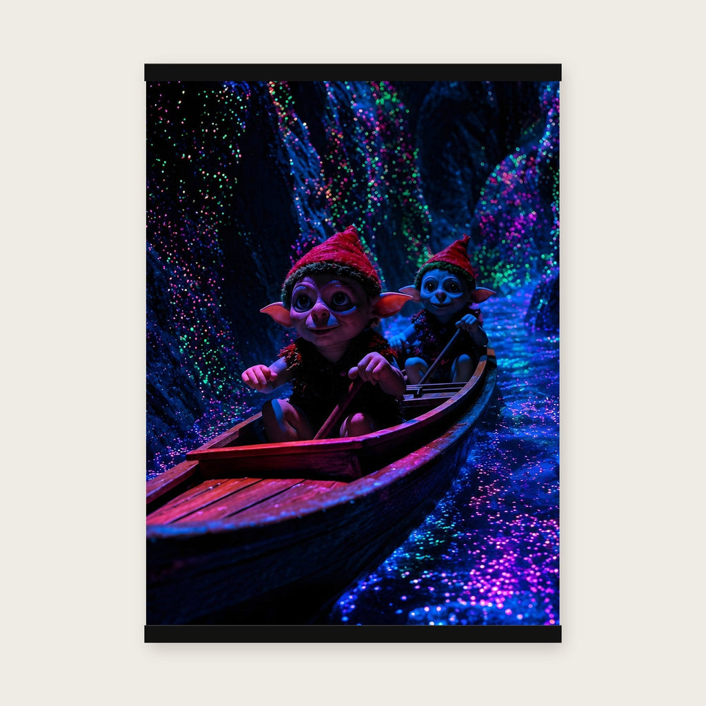 Fahrt ins Licht – Poster mit schwarzer Holzleiste, 50×70 cm