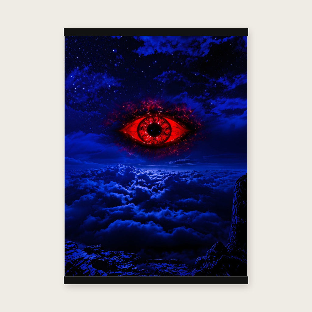 Das Auge im Sturm – Poster mit schwarzer Holzleiste, 50×70 cm