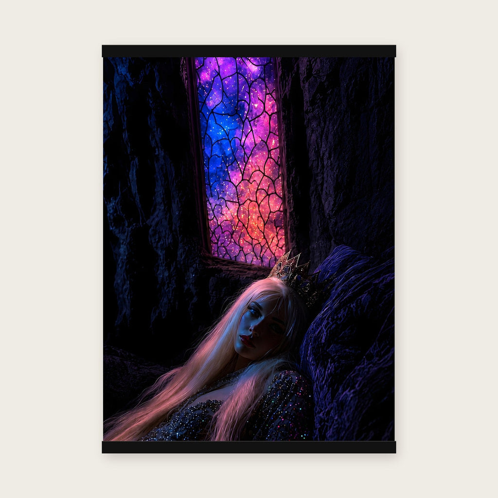 Die Kristallhöhle – Poster mit schwarzer Holzleiste, 50×70 cm