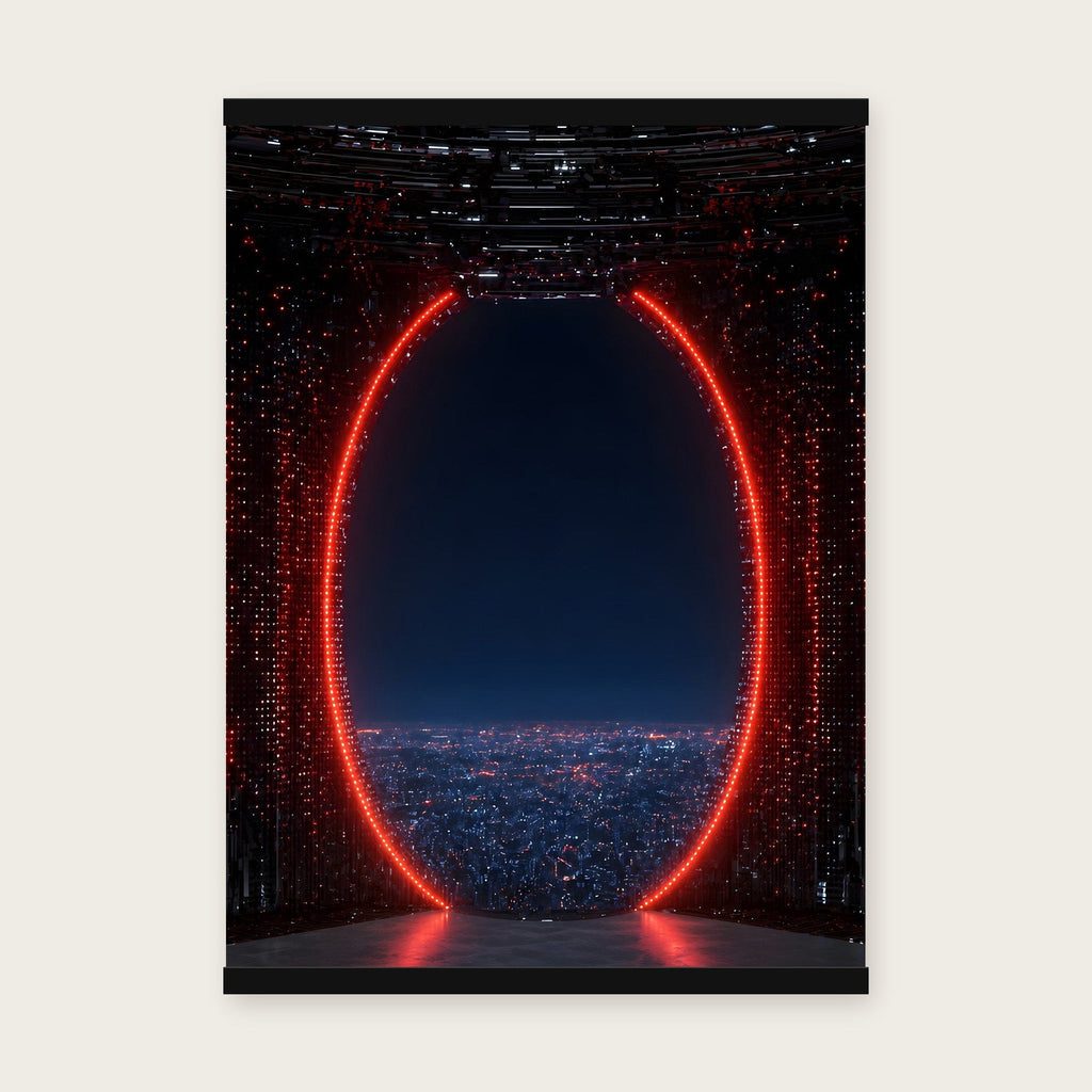 Das rote Tor – Poster mit schwarzer Holzleiste, 50×70 cm