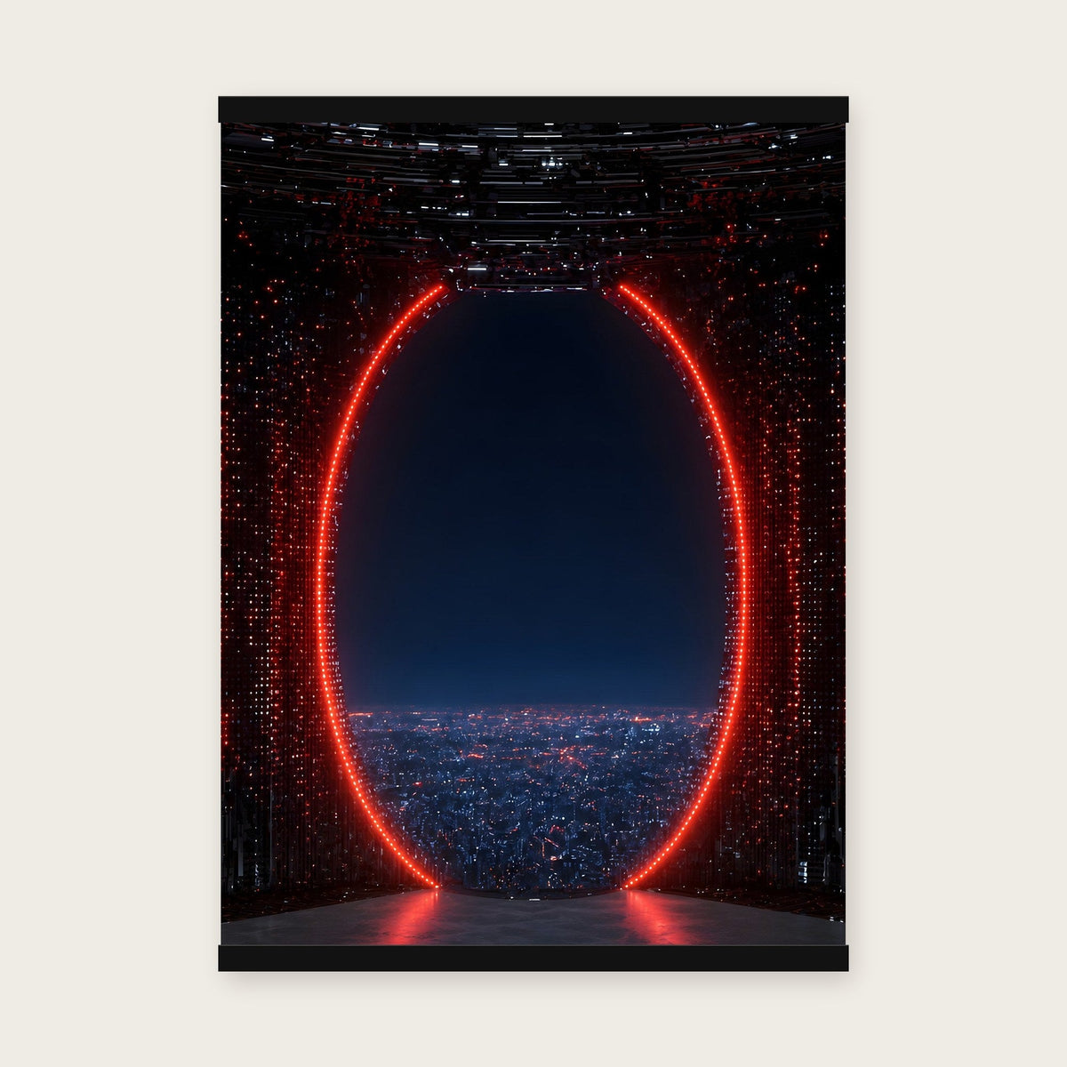 Das rote Tor – Poster mit schwarzer Holzleiste, 50×70 cm