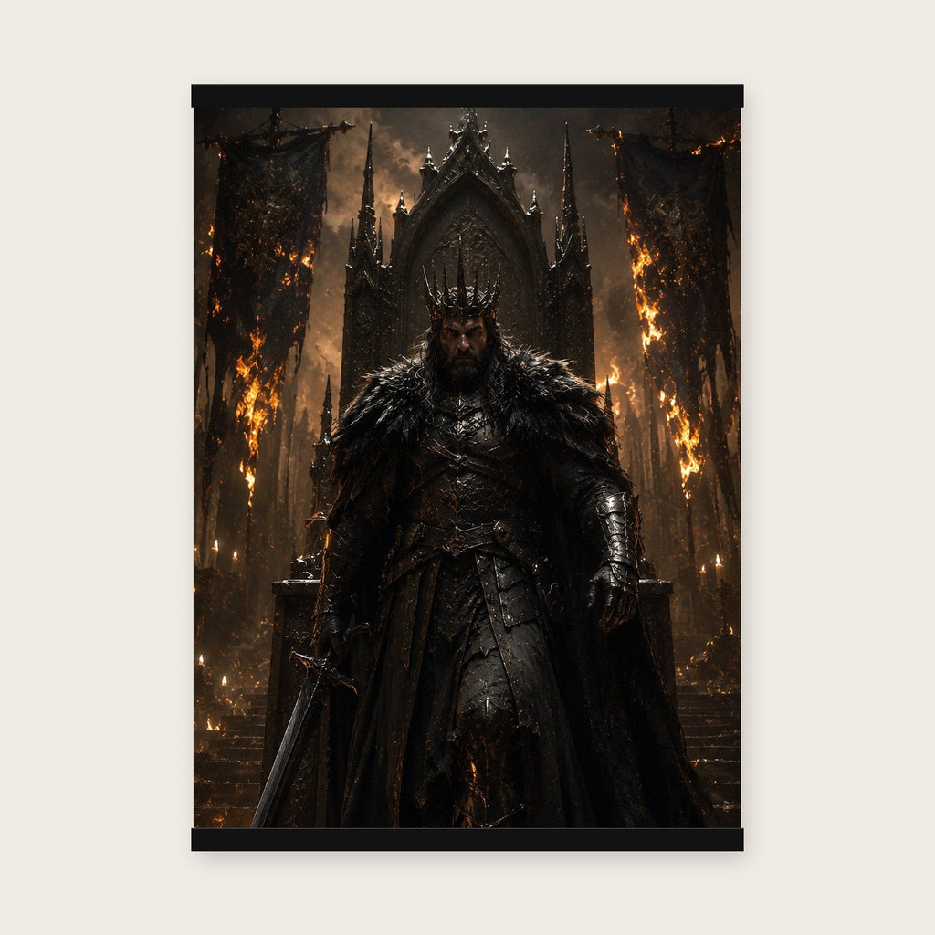 Der Flammenkönig – Poster mit schwarzer Holzleiste, 50×70 cm