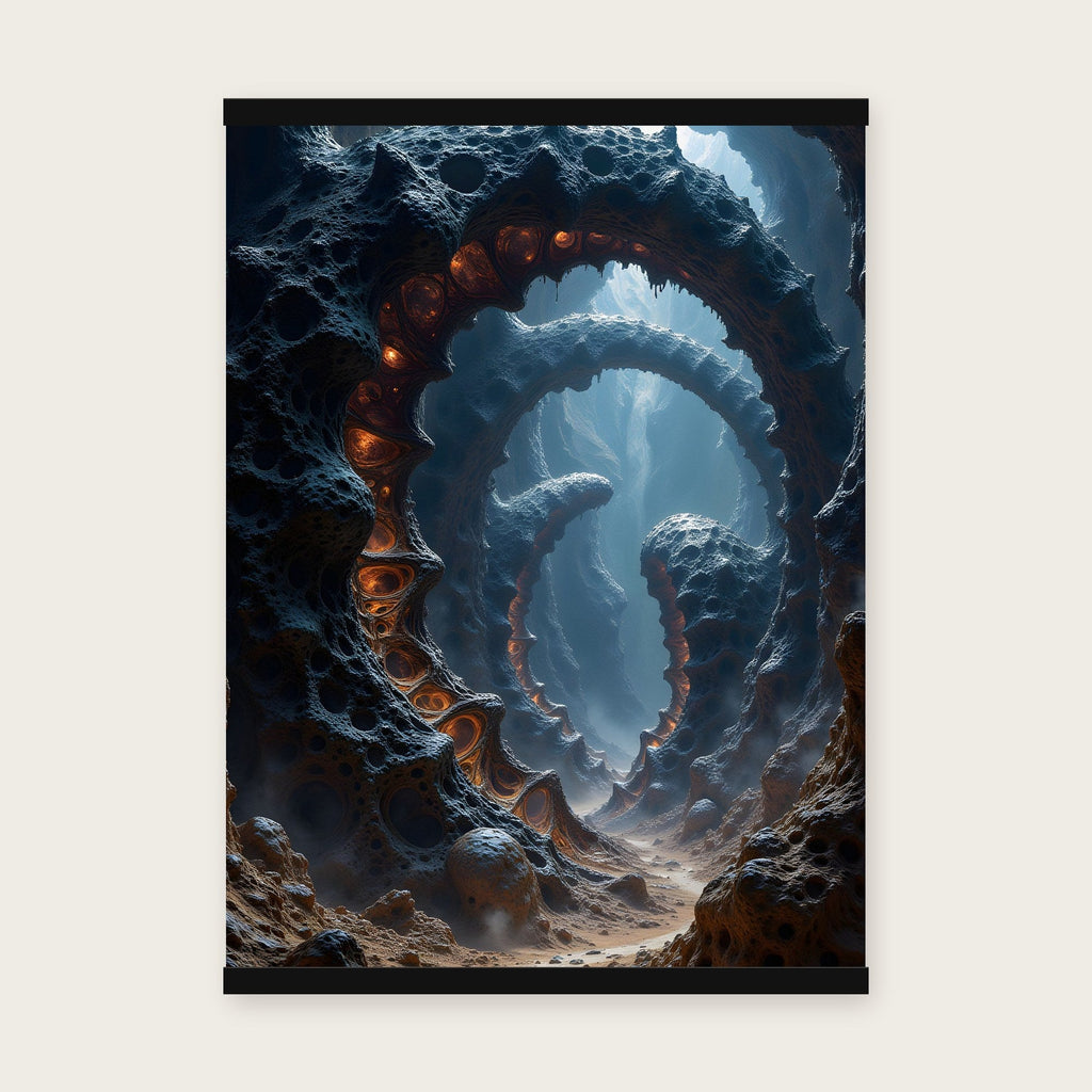 Der Feuerschlund – Poster mit schwarzer Holzleiste, 50×70 cm