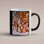 Geschenk-Inspektor – Rentiertasse. Beidseitige Motivansicht. 1 STUDIO HEISS. Zaubertasse: Wärmeeffekt.