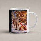 Geschenk-Inspektor – Rentiertasse. Beidseitige Motivansicht. 1 STUDIO. Weiß.