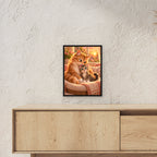 Herzensplatz – Gerahmtes Katzenbild. Schwarzer Rahmen ohne Passepartout. 3 RAUM 30x40cm. 30×40 cm.