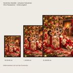 Das Geschenk bin ich – Gerahmtes Katzenbild. Schwarzer Rahmen ohne Passepartout. 5 GROESSEN. M 30×40, L45×60, XL60×80 cm.