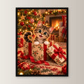 Das Geschenk bin ich – Gerahmtes Katzenbild – Frontalansicht im schwarzen Holzrahmen, ohne Passepartout; M 30×40, L 45×60 und XL 60×80 cm.