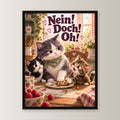 Mama hat das letzte Wort – Gerahmtes Katzenbild – Frontalansicht im schwarzen Holzrahmen, ohne Passepartout; M 30×40, L 45×60 und XL 60×80 cm.