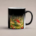 Erdbeerwächter – Drachen-Tasse. Spruch: Kleine Pfoten. Große Beute. Black Edition mit Wärmeeffekt. 6 WAERMEEFFEKT.