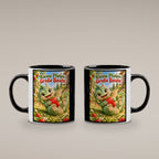 Erdbeerwächter – Drachen-Tasse. Spruch: Kleine Pfoten. Große Beute. Innen schwarz. 4 BEIDE SEITEN.