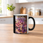 Morgenmuffel – Drachen-Tasse. Spruch: Erst Kaffee. Dann Feuer. Black Edition mit Wärmeeffekt. 2 KUECHE HEISS.