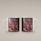 Morgenmuffel – Drachen-Tasse. Spruch: Erst Kaffee. Dann Feuer. Weiß. 4 BEIDE SEITEN.