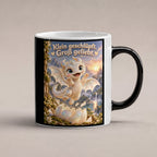 Erstes Funkeln – Drachen-Tasse. Spruch: Klein geschlüpft. Groß geliebt. Black Edition mit Wärmeeffekt. 1 STUDIO HEISS.