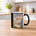 Erstes Funkeln – Drachen-Tasse. Spruch: Klein geschlüpft. Groß geliebt. Black Edition mit Wärmeeffekt. 2 KUECHE HEISS.