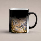 Erstes Funkeln – Drachen-Tasse. Spruch: Klein geschlüpft. Groß geliebt. Black Edition mit Wärmeeffekt. 6 WAERMEEFFEKT.