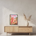 Blütendrache – Drachen-Wandbild mit Rahmen. Spruch: Du bringst mein Herz zum Blühen. 45×60 cm. Schwarzer Holzrahmen ohne Passepartout. 2 RAUM 45x60cm