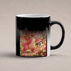 Blütendrache – Drachen-Tasse. Spruch: Du bringst mein Herz zum Blühen. Black Edition mit Wärmeeffekt. 6 WAERMEEFFEKT.