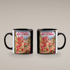 Blütendrache – Drachen-Tasse. Spruch: Du bringst mein Herz zum Blühen. Innen schwarz. 4 BEIDE SEITEN.